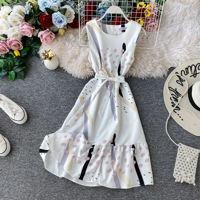 Sweet temperament A-line skirt Ruffle Skirt  3402 summer skirt style