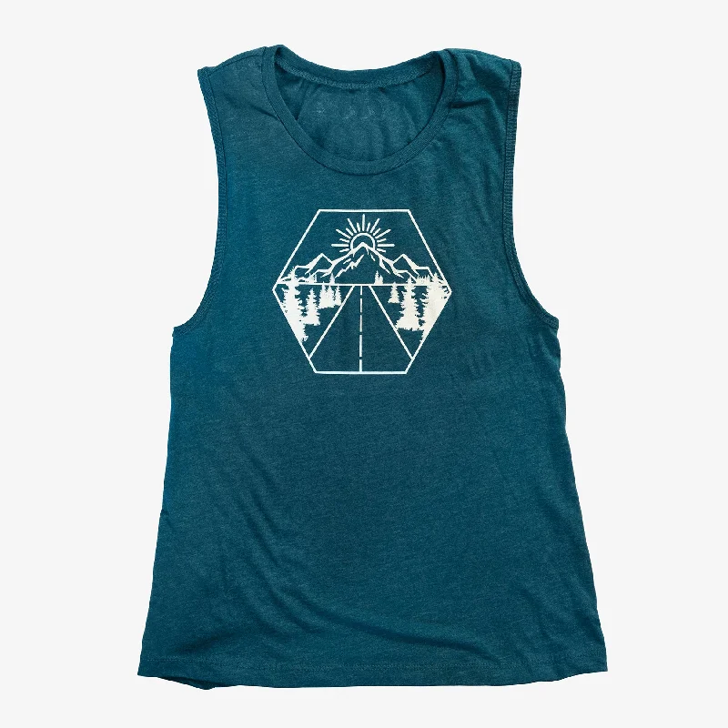 Women's Mountains are Calling Tank Top neon tank top