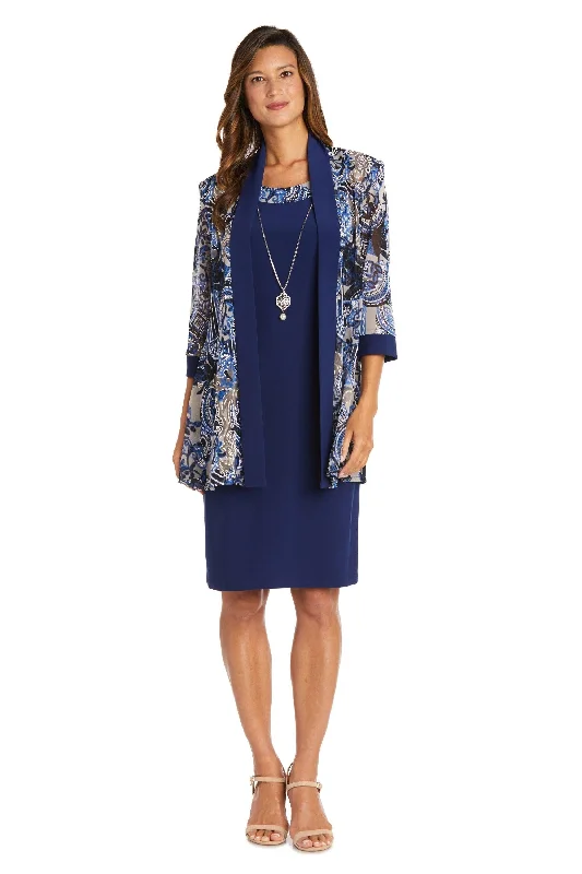 R&M Richards 9023 Two Piece Short Print Jacket Dress Zippered Front Buttoned Front Snap Front R&M Richards 9023 Two Piece Short Print Jacket Dress Zippered Front Buttoned Front Snap Front