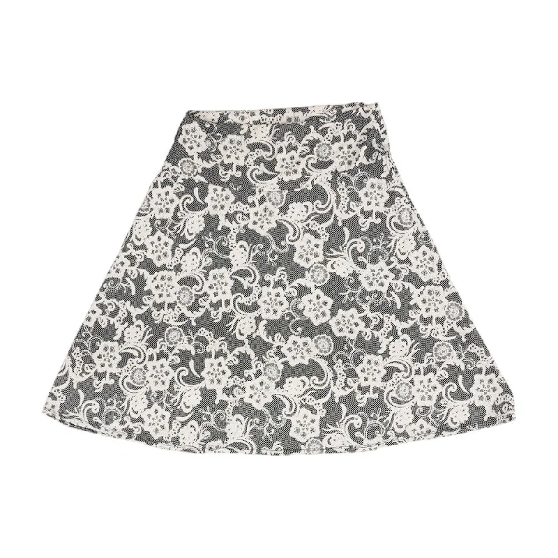 Black Floral Midi Skirt slim fit skirt