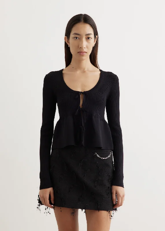 Melange Rib Knit Cardigan Hooded Cardigan Collared Cardigan Shawl Collar