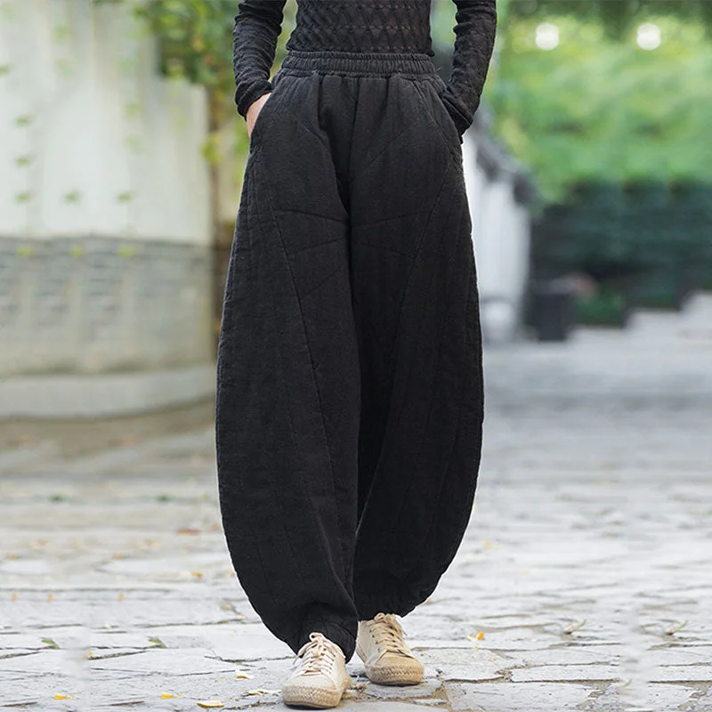 Casual Loose Large Size Lantern Ninth Pants Soft Cotton Pants