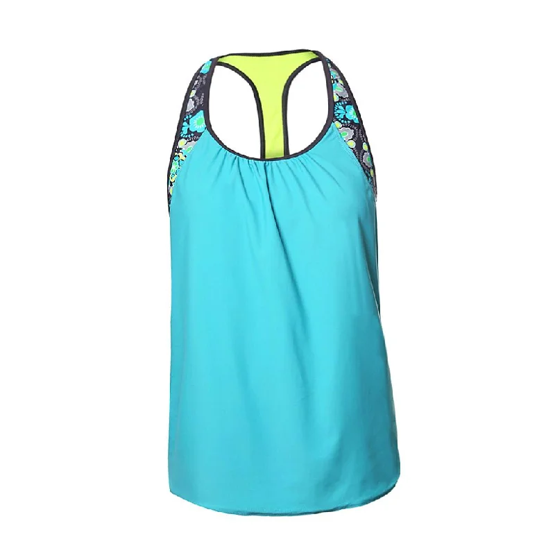 Maxbell Women Modest Tank Top Swimwear Floral T Back Vest Tankini Tops L Green high neck tank Maxbell Women Modest Tank Top Swimwear Floral T Back Vest Tankini Tops L Green high neck tank