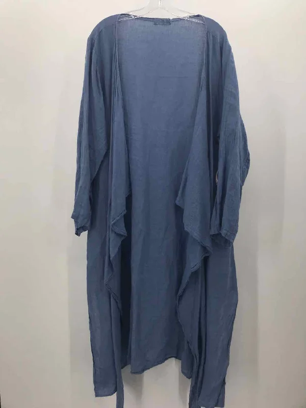 Pre-Owned Blue Size One Size Maxi Open Cardigan Sequined Glittery Shiny