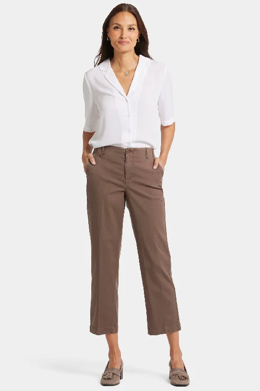 Marilyn Straight Ankle Pants - Dark Wood Soft Stretch Pants