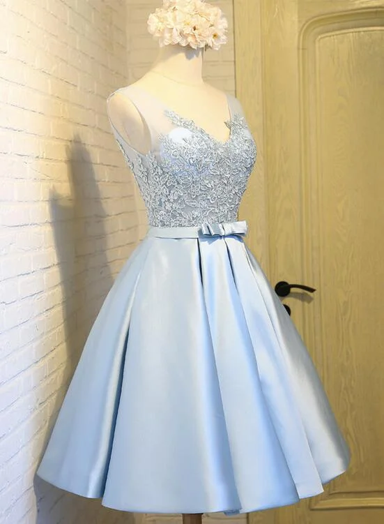 Light Blue Homecoming Dress, Cute Party Dress, Lovely Formal Dress Tunics Evening elegant Light Blue Homecoming Dress, Cute Party Dress, Lovely Formal Dress Tunics Evening elegant