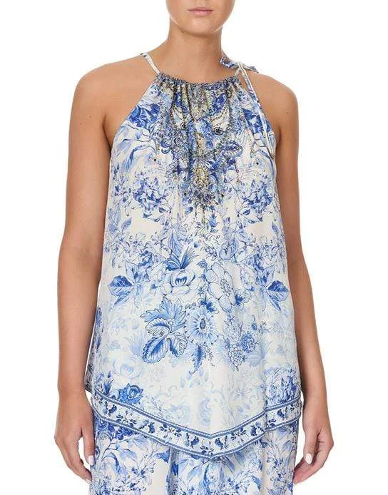 High Tea Handkerchief Hem Tank lace back tank