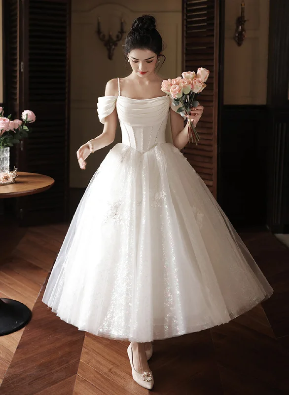 White Beaded Off Shoulder Tulle Wedding Party Dress, White Formal Dress Evening Dress Tunics Satin smooth White Beaded Off Shoulder Tulle Wedding Party Dress, White Formal Dress Evening Dress Tunics Satin smooth