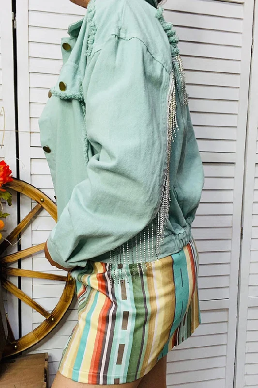 BQ14308 Serape printed skirt w/buttons pleated skirt texture