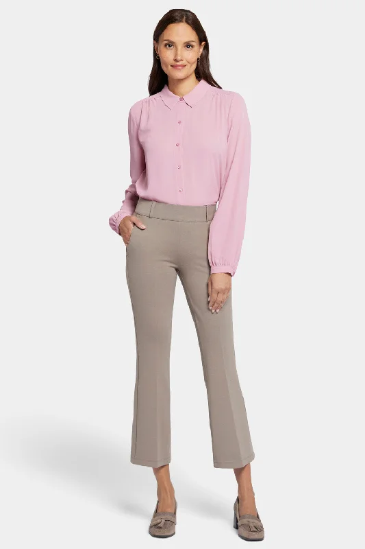 Pull-On Flared Ankle Trouser Pants - Saddlewood Trendy Tapered Pants