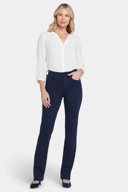 Marilyn Straight Pants - Oxford Navy Comfortable Fleece Pants