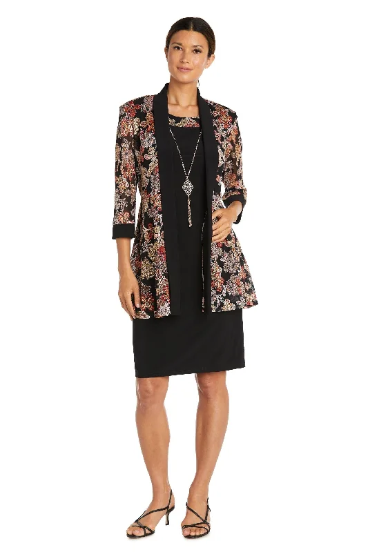 R&M Richards 9043 Short Two Piece Print Jacket Dress Tiered Jacket Buttoned Jacket Zippered Jacket R&M Richards 9043 Short Two Piece Print Jacket Dress Tiered Jacket Buttoned Jacket Zippered Jacket