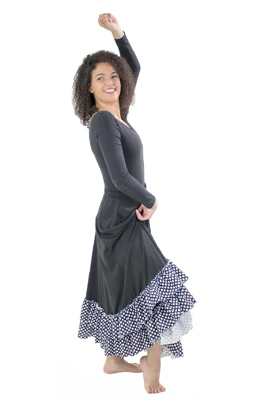 Pallas -- Women's Ruffled Flamenco Skirt denim skirt classic
