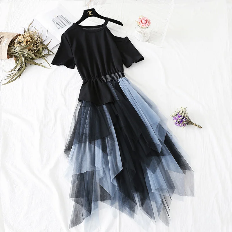 French minority Platycodon grandiflorum skirt mesh fairy super xiansen series  3727 maxi skirt elegant