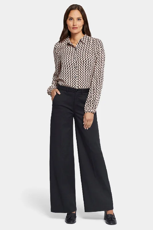 Whitney Trouser Pants - Black Cozy Full-Length Pants