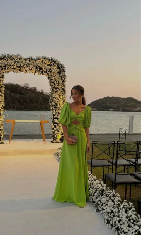 Green Half Sleeves Long Prom Dresses A-line Evening Party Dresses,DP538 Peplum Ruffle Cocktail Green Half Sleeves Long Prom Dresses A-line Evening Party Dresses,DP538 Peplum Ruffle Cocktail