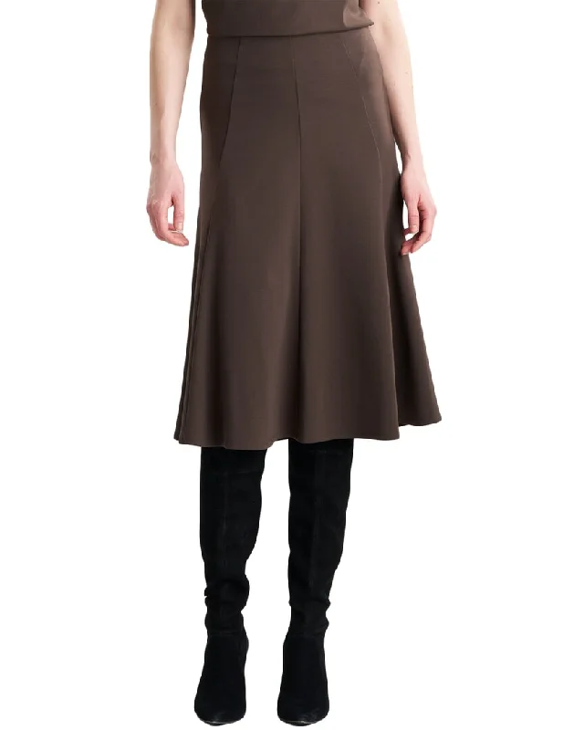 Natori Compact Knit Flare Skirt wool skirt breathable