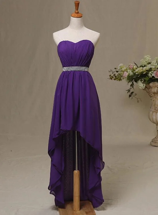 Purple High Low Formal Dresses, Pretty Simple Chiffon Formal Dresses, Lovely Party Dresses Tunics Versatile functional Purple High Low Formal Dresses, Pretty Simple Chiffon Formal Dresses, Lovely Party Dresses Tunics Versatile functional