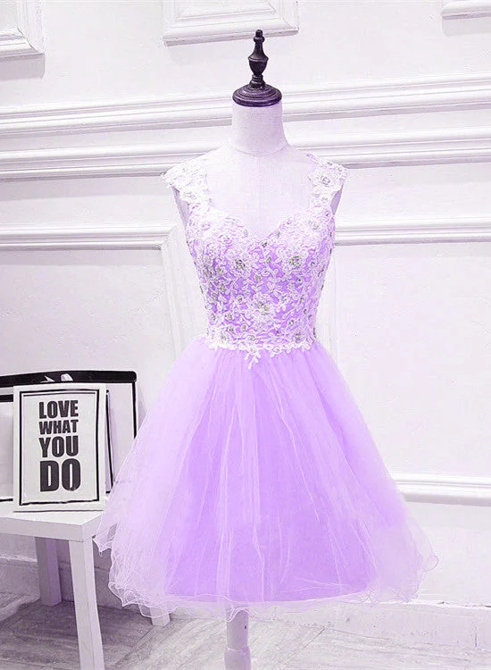 Cute Lavender Teen Girls Formal Dresses, Beautiful Party Dress with Applique, Handmade Formal Dress Tunics Handmade artisanal Cute Lavender Teen Girls Formal Dresses, Beautiful Party Dress with Applique, Handmade Formal Dress Tunics Handmade artisanal