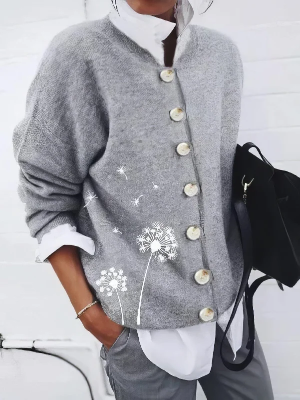 Oversized Button-Front Cardigan Stylish Fashionable Trendy