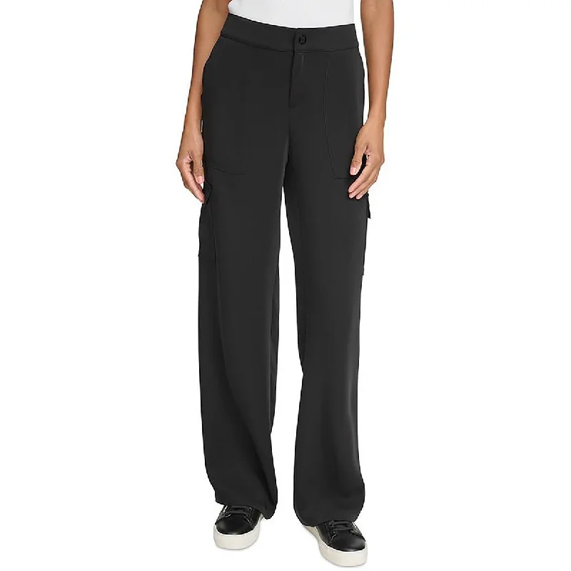Karl Lagerfeld Paris Womens High Rise Stretch Cargo Pants Stretch Fit Pants