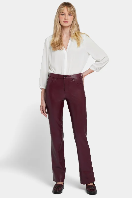 Faux Leather Marilyn Straight Pants - Tavern Classic Bootcut Trousers