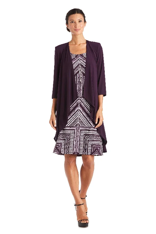 R&M Richards 7587P Short Print Petite Jacket Dress Welt Pockets Slit Pockets Flap Pockets R&M Richards 7587P Short Print Petite Jacket Dress Welt Pockets Slit Pockets Flap Pockets