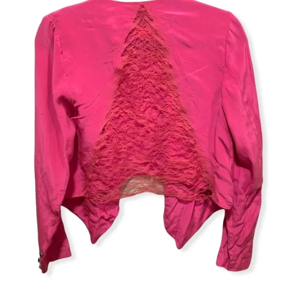 MADISON MARCUS 100% Silk Bright Pink Jacket Size: Small Elasticated Jacket Padded Jacket Insulated Jacket MADISON MARCUS 100% Silk Bright Pink Jacket Size: Small Elasticated Jacket Padded Jacket Insulated Jacket