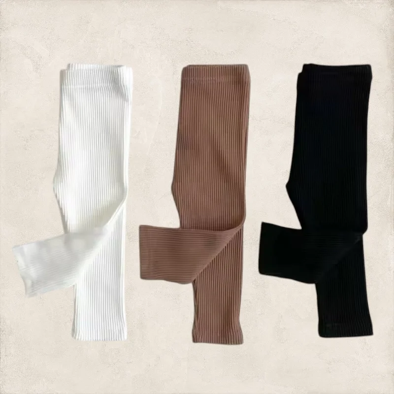Ribbed Skinny Pants Chic Slim Fit Pants