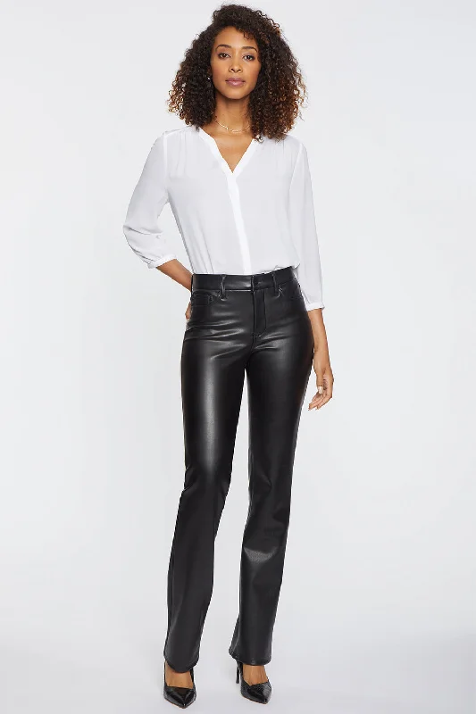 Faux Leather Marilyn Straight Pants - Black Chic Black Leggings