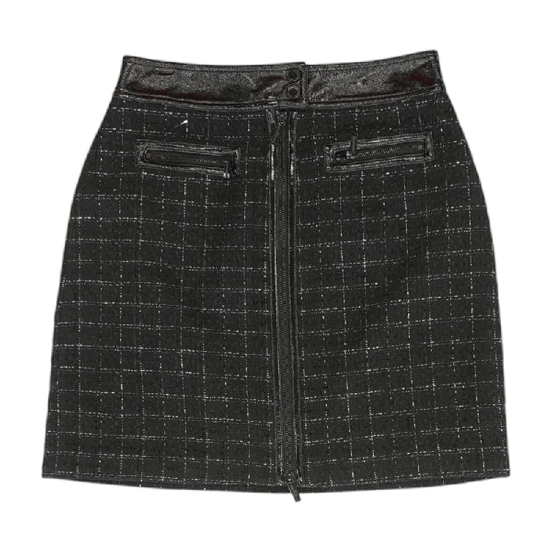 Black Misc Midi Skirt wool skirt warm