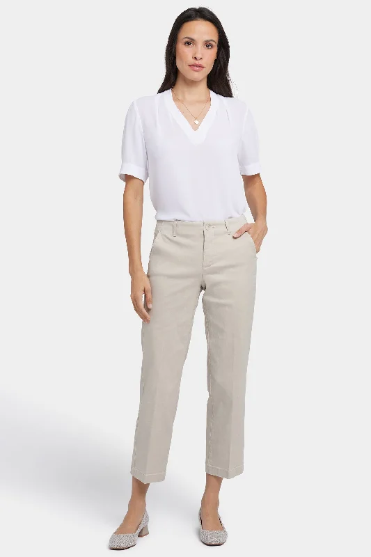 Marilyn Straight Ankle Pants - Feather Elegant High-Waist Pants