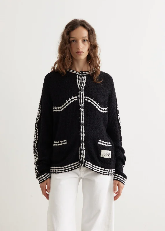 Fantasia Round-Neck Cardigan Oversized Loose Flowy