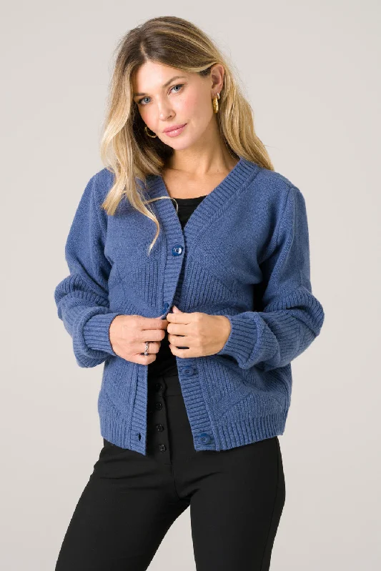 Tanaisie Merino Cardigan Blue Plaid Cardigan Polka Dot Checkered