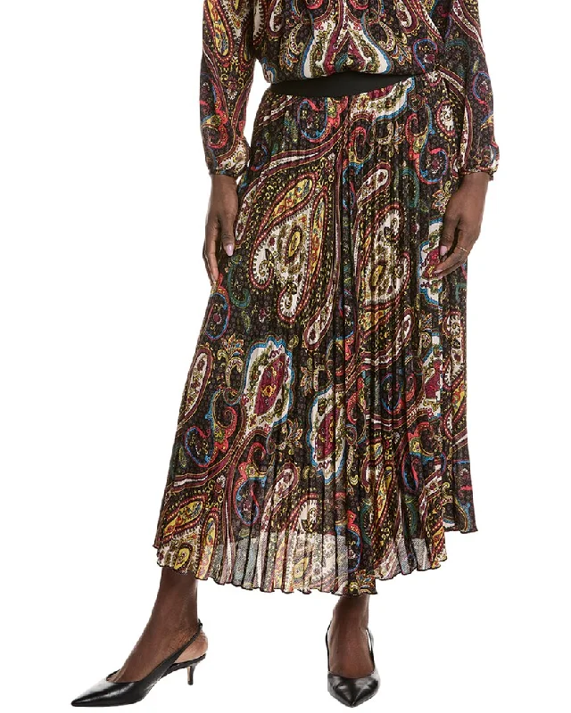 T Tahari Pleated Maxi Skirt lightweight skirt design