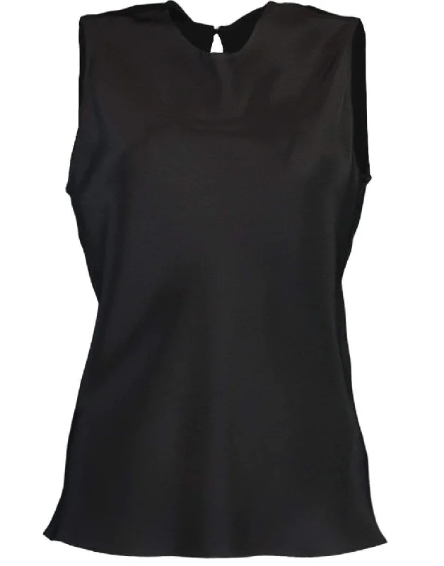 Black Sleeveless Crewneck Gearbox Tank halter tank top