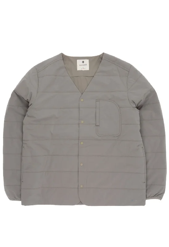 Snow Peak Flexible Insulated Cardigan - Khaki Zippered Front Buttoned Front Snap Front