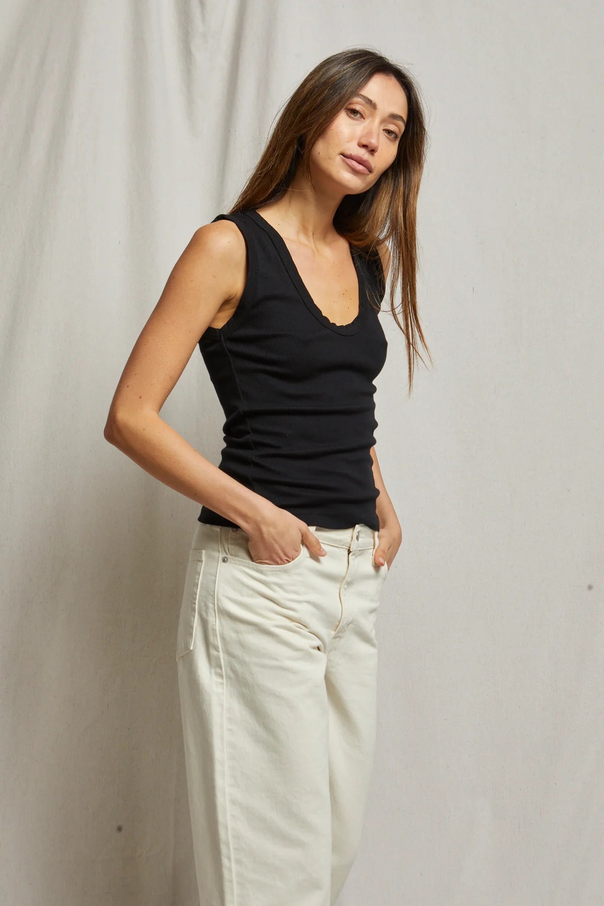 Perfect White Tee Jordan Ribbed U Neck Tank cute tank top