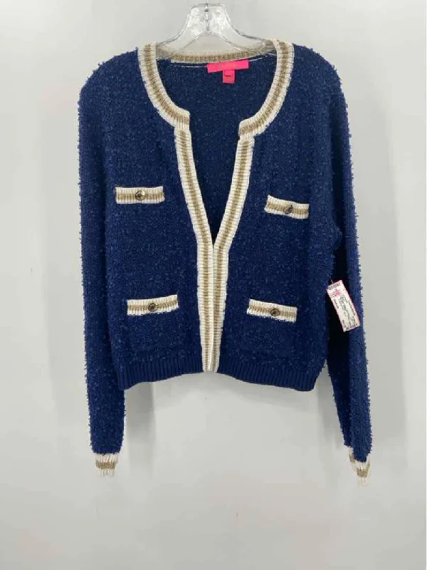 Pre-Owned Lilly Pulitzer Navy Size Medium Cardigan Sweater Nylon Fabric Polyester Fabric Spandex Fabric Pre-Owned Lilly Pulitzer Navy Size Medium Cardigan Sweater Nylon Fabric Polyester Fabric Spandex Fabric