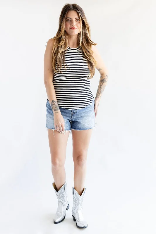 Black and White Stripe Tank Top comfortable tank top