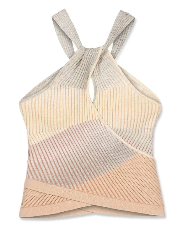 Marla Striped Twist Tank Top long tank top