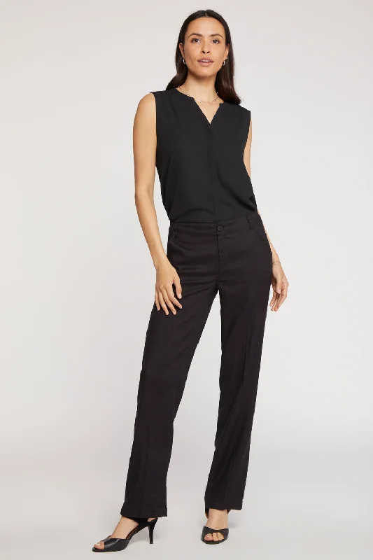 Marilyn Straight Pants - Black Casual Wide Pants