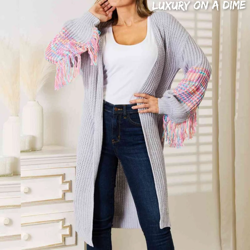 Fringe Retro Waffle Knit Cardigan Sleeve Colorful Open Front Sweater Duster Plaid Cardigan Polka Dot Checkered Fringe Retro Waffle Knit Cardigan Sleeve Colorful Open Front Sweater Duster Plaid Cardigan Polka Dot Checkered