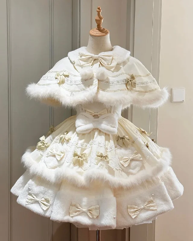 Sweet Lolita cake skirt(Skirt + Cape) corduroy skirt cozy