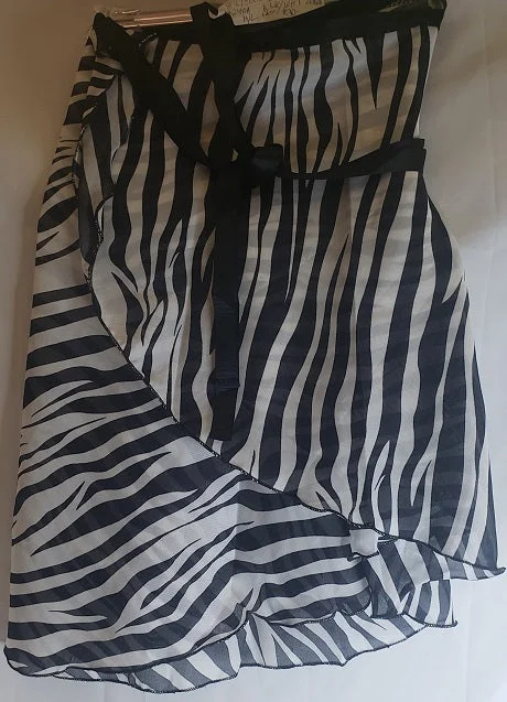 Rhyan -- Women's Wrap Skirt -- Zebra Print denim skirt stylish