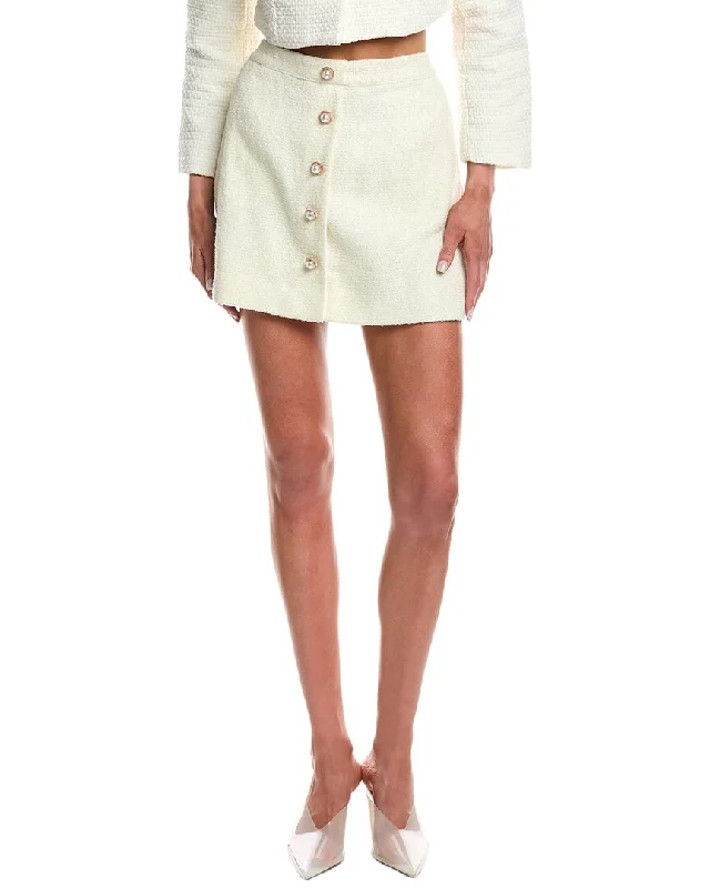 Lyra & Co Wool-Blend Mini Skirt lace skirt intricate