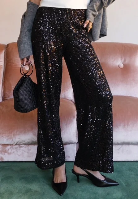 Sequin Pants Soft Wool Pants