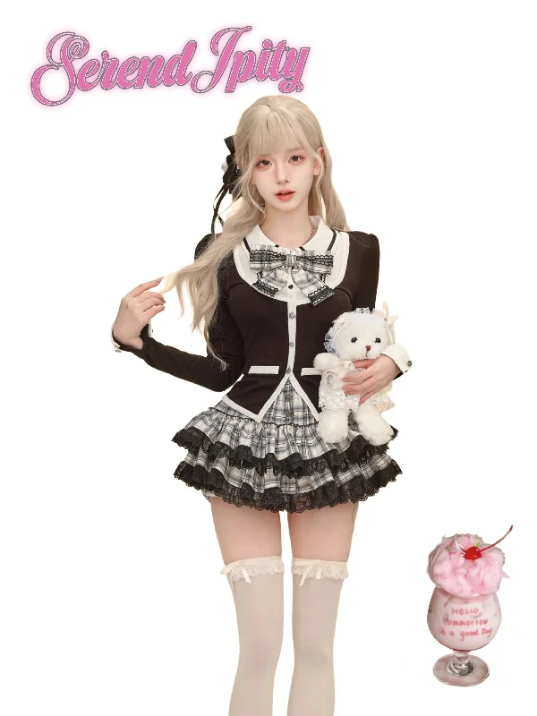 Serendipity Camellia Love Cake Skirt Set slim fit skirt