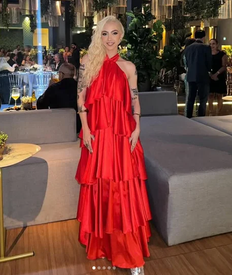 Unique Halter Red Satin Tiered Evening Dress,A Line Formal Party Dress cc2730 Tunics Versatile stylish Unique Halter Red Satin Tiered Evening Dress,A Line Formal Party Dress cc2730 Tunics Versatile stylish