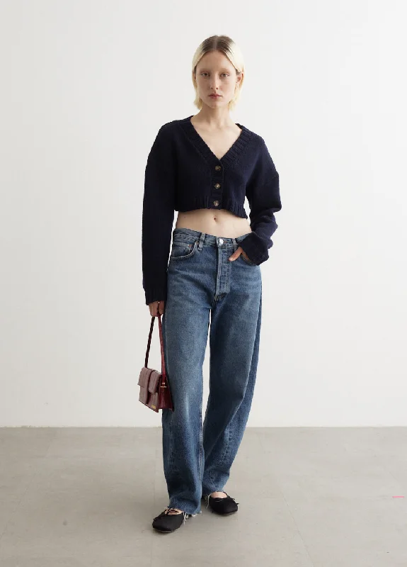 Bruna Cardigan Boat Neck Shawl Collar Notched Collar